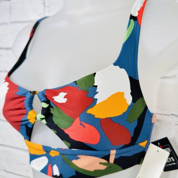 Bar III PARADISE PALM Printed Keyhole Bikini Swim Top, US Small NWT - Picture 6 of 8